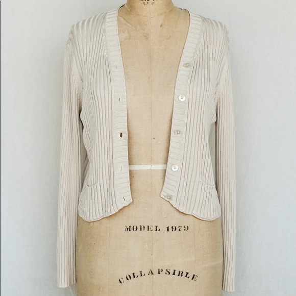 Ann Taylor Silk Ribbed Cardigan Sweater - Picture 4 of 6